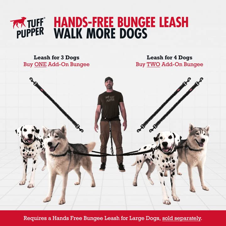 Add-On Accessory Bungee Leash | Add One Large Dog Up To 125 Lbs | Requires Purchase Of Two Large Dog Hands Free Bungee Leashes S