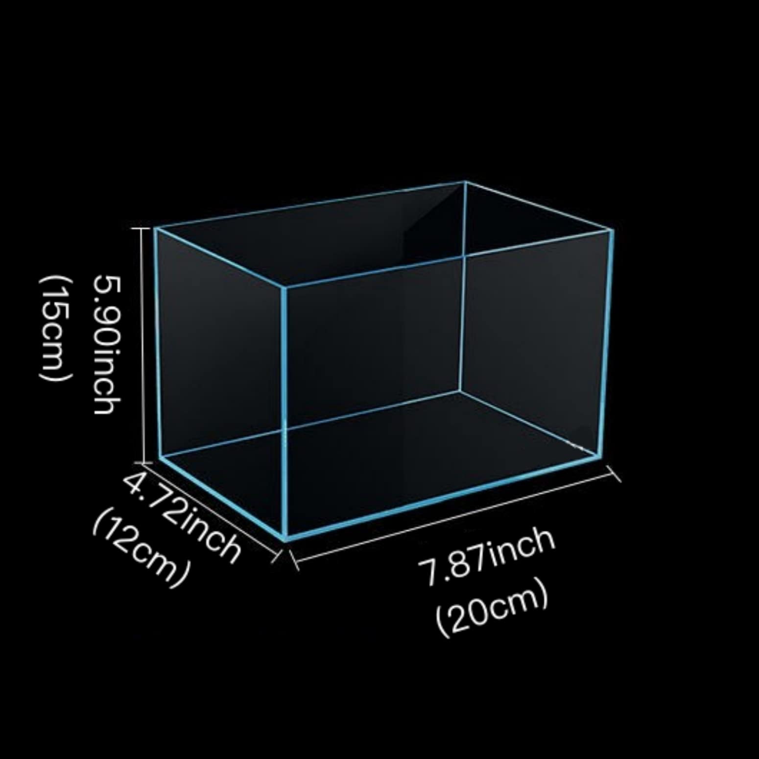 Awxzom Small Nano Rimless Tank, Clear Glass Fish Tank, 1.1 Gallon, 7.8X5.5X5.9Inch/20X14X15Cm, Betta Fish Tank