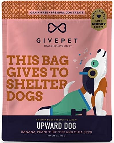 Givepet Upward Dog Dog Treats 6 Oz - Premium Soft Dog Training Treats, No Artificial Flavors - Banana, Peanut Butter And Chia Seed Dog Snacks - Dog Treat Bag