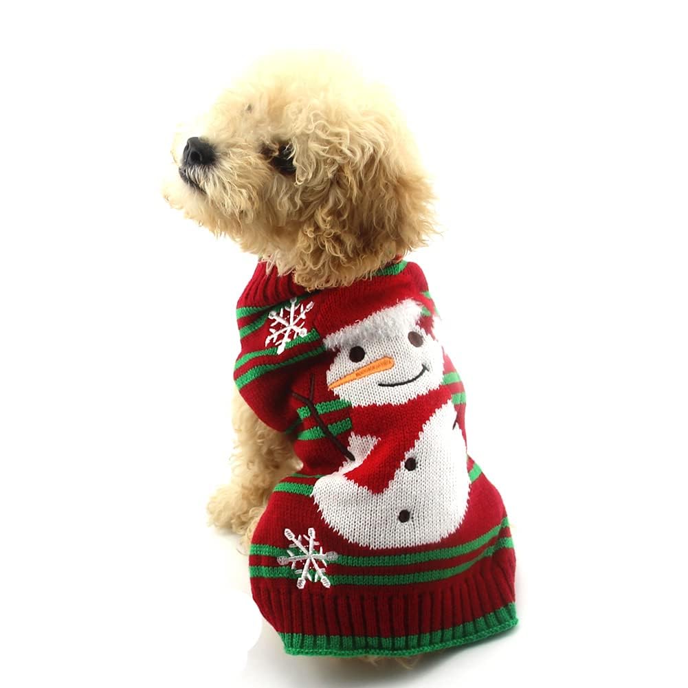 Nacoco Dog Snow Sweaters Thick Snowman Sweaters Xmas Dog Holiday Sweaters New Year Christmas Sweater Pet Clothes For Small Dog And Cat(Thick Snowman, 3Xl)
