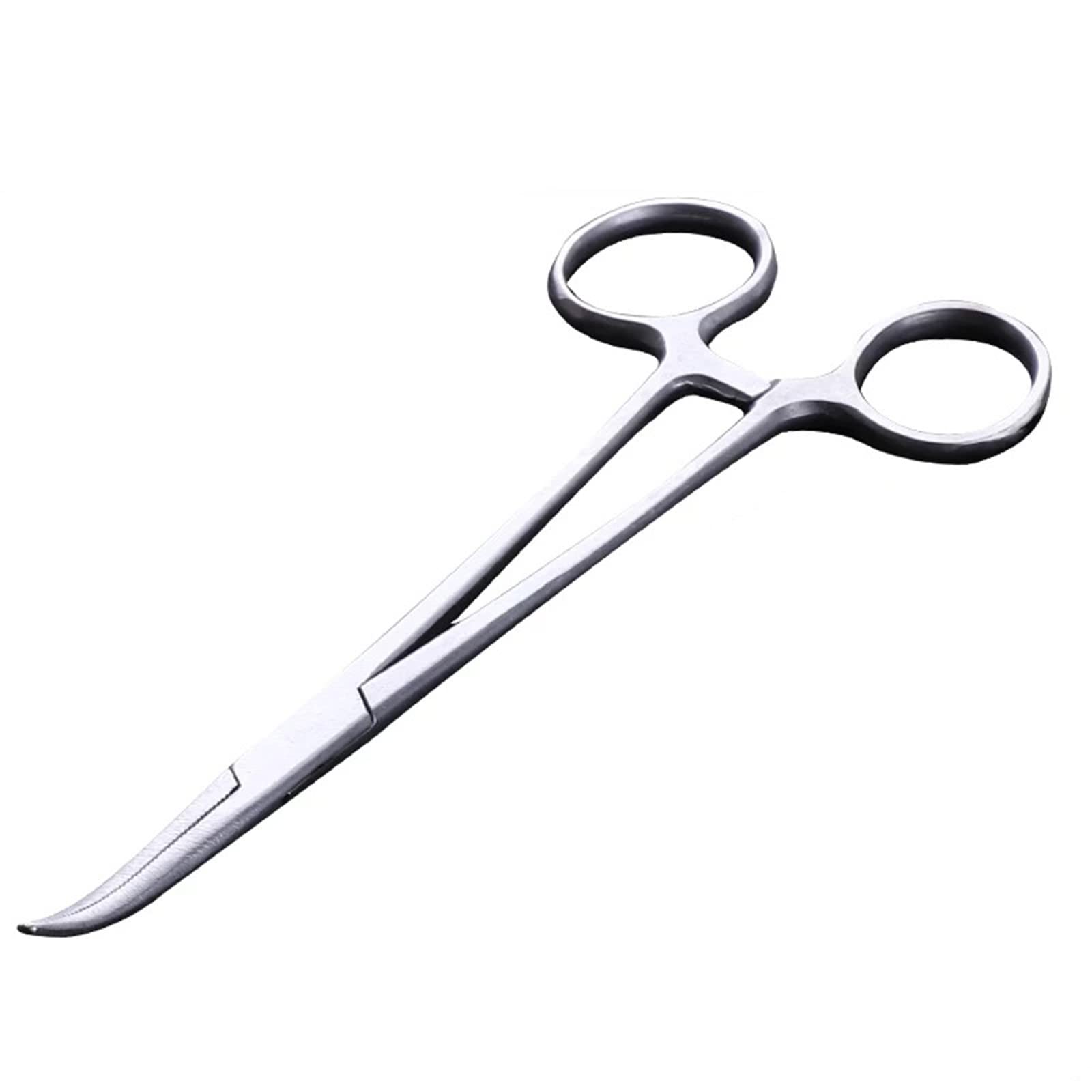 WYSUMMER Hemostatic Forceps, Stainless Steel Dog Cat Pet Scissors Ear Hair Clamp Fishing Scissors Tools (18CM bent)