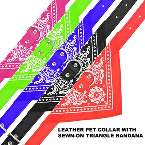 Adjustable Bandana Leather Pet Collar Triangle Scarf