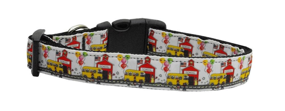 Mirage Pet Products School Days Nylon Ribbon Dog Collar, Large