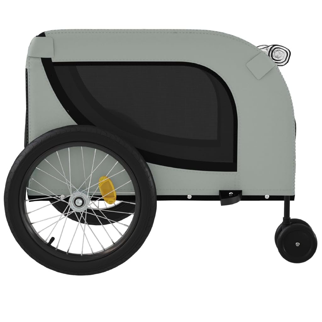 Vidaxl Pet Bike Trailer - Durable Iron And Oxford Fabric With Pvc Cover, Easy Zippered Entrances, Safety Reflectors, For Small Pets & Cargo