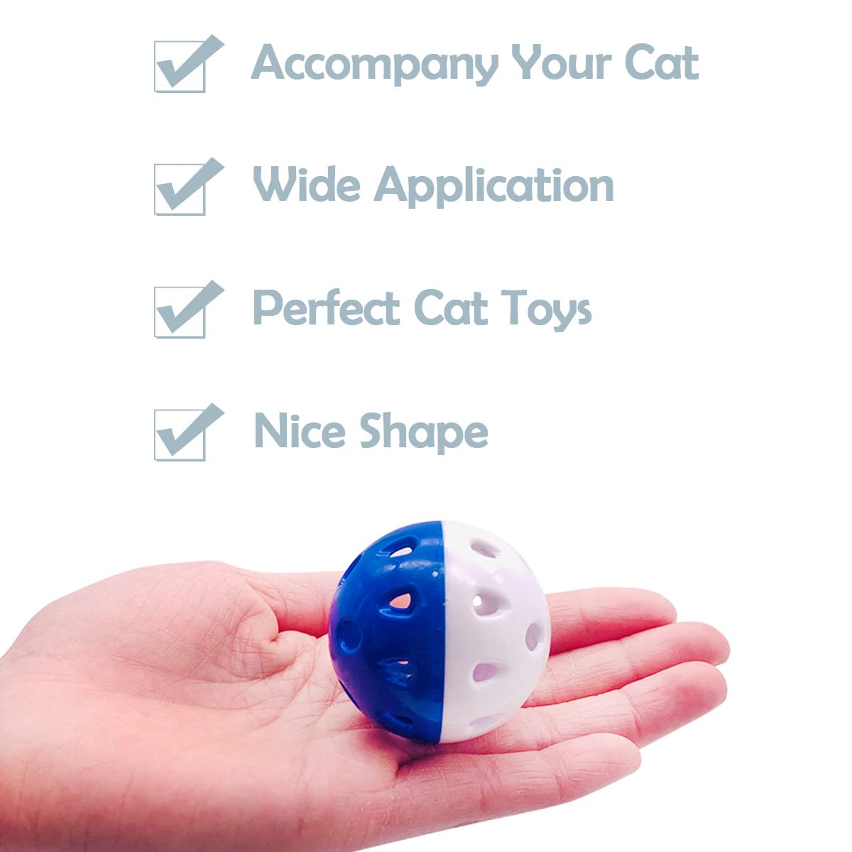 PET SHOW 20Pcs Cat Toy Balls with Bell Inside 1.57  1.4  Plastic Kitten Chase Toys Jingle Bell Ball for Cat Indoor Training
