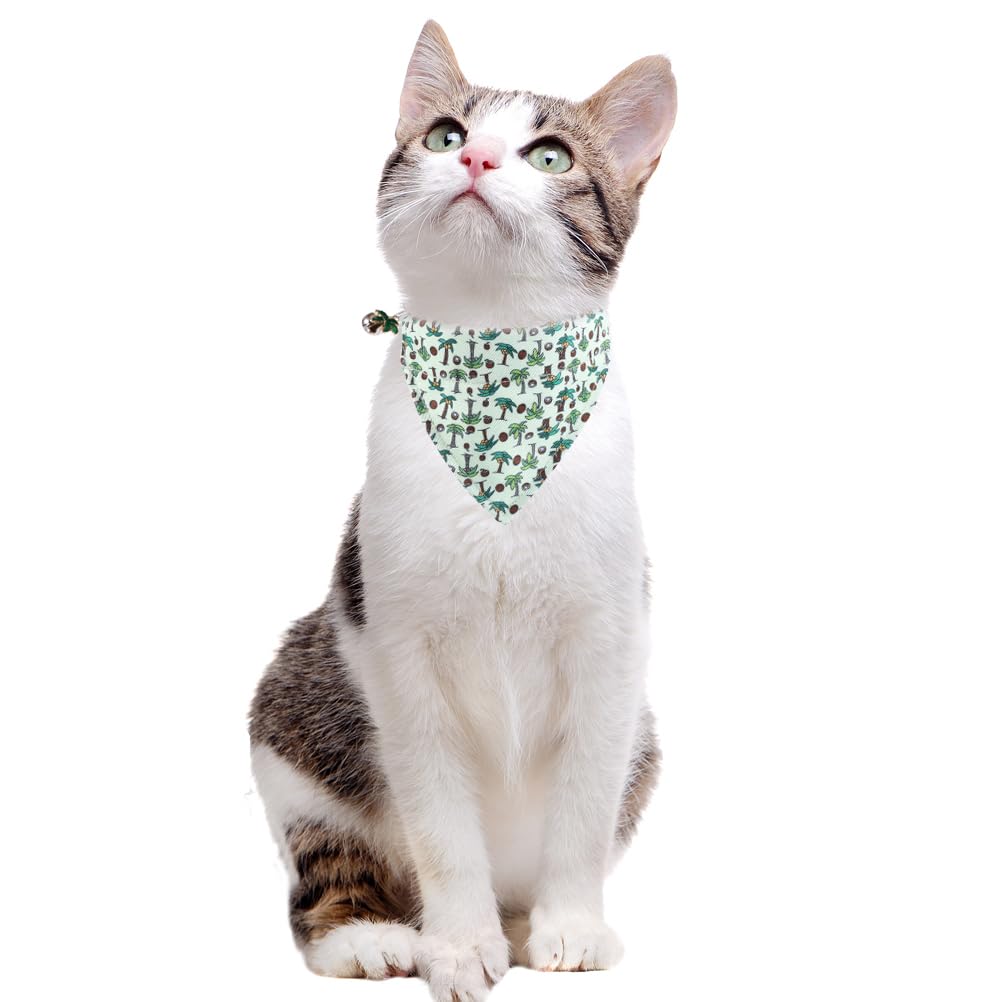 Cat Collar Breakaway With Cute Bandana And Bell Accessories For Kitty Adjustable Safety