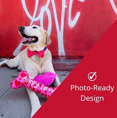 Huxley & Kent Bow Tie For Pets - My Puppy Love (Large) - Valentine'S Day Bow Tie Collar Attachment - Fun Bow Ties For Dogs & Cat