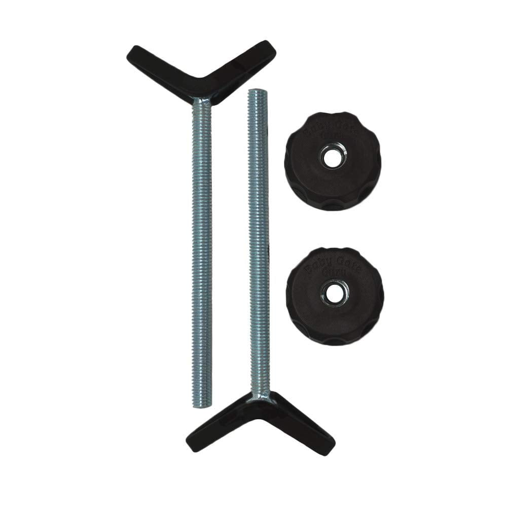 Baby Gate Guru Extra Long M8 (8Mm) Stair Banister Adapter Y-Spindle Rods 2 Pack For Pressure Mounted Baby And Pet Safety Gates (8Mm, Black)