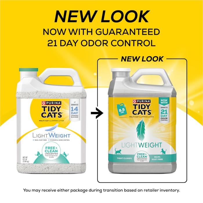 Tidy Cats Purina Lightweight Free & Clean With Ammonia Blocker Clumping Cat Litter - 8.5 Lb. Jugs