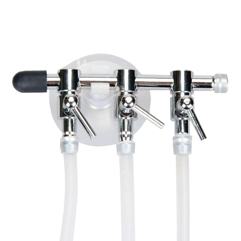 Bornfeel Aquarium Air Pump Splitter 10 In 1 Set 3-Way Air Flow Control Lever Valve & 3 Non-Return Check Valves & 6 Suction Cups For Fish Tank Airline Air Tube Hose