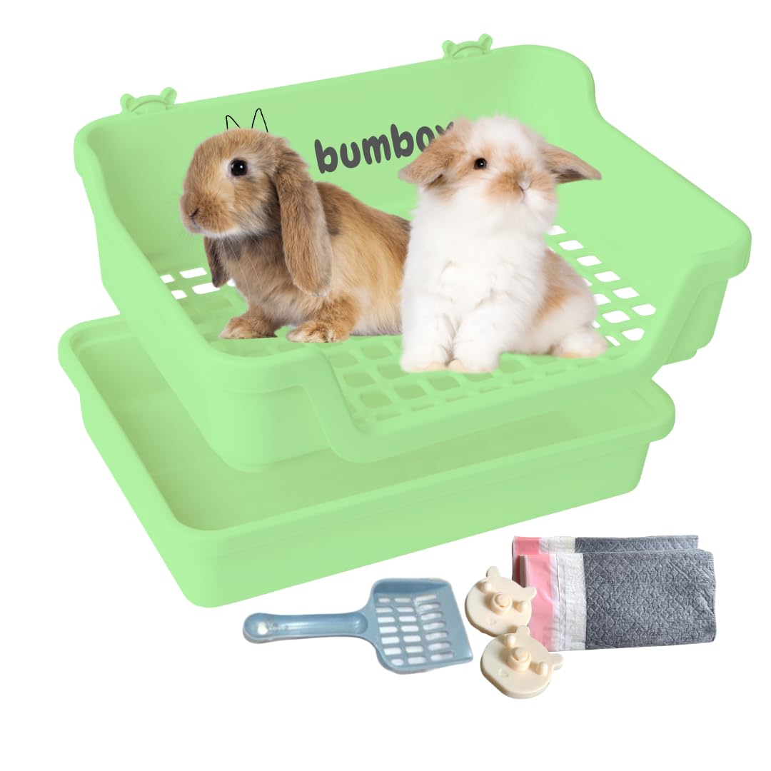 Bumbox Rabbit Large Litter Box, Training Rabbit Cage With Toilet Tray For Adult Hamster, Bunny, Ferret, Small And Large Animal, 