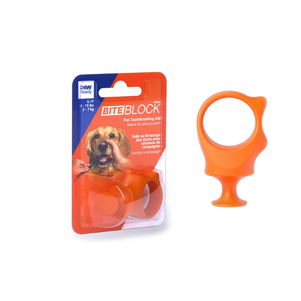 Paw Ready Pet Toothbrushing Assistant For Puppies' Dogs And Cats Allows You To Brush Your Pet’S Teeth Without Constantly Worrying About Getting Bitten (Orange, Small)
