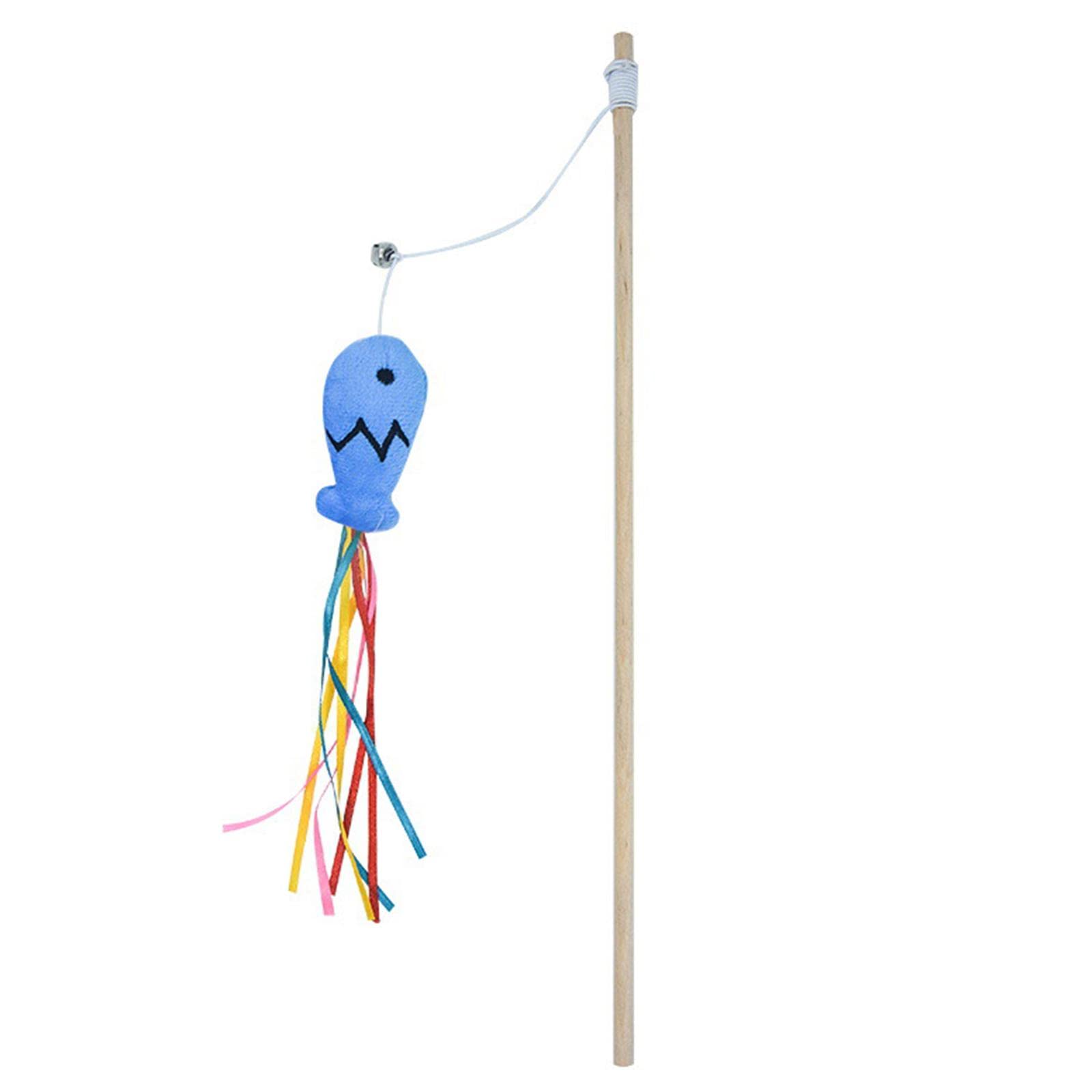 Enakshi Cat Wand Toy Cat Teaser Wand Fun Playing Scratching Interactive Kitten Toys Blue|Pet Supplies | Cat Supplies | Toys