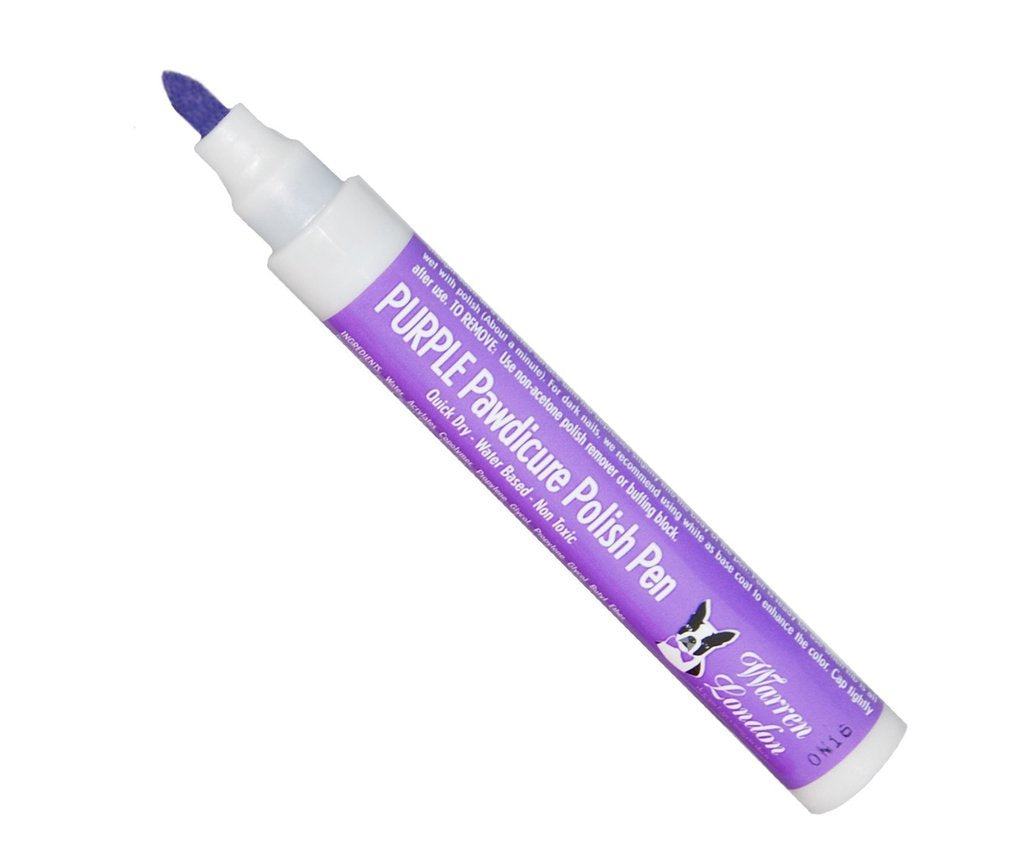 Warren London Pawdicure Dog Nail Polish Pens | Made In Usa | Quick Dry, Low Odor, Non-Toxic Dog Accessories | Ideal For Dog Birthday, Dog Costume | 13 Colors | Purple