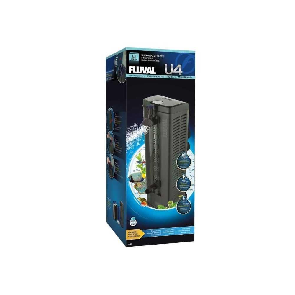 Fluval U4 Underwater Filter, Freshwater and Saltwater Aquarium Filter, A480,Black