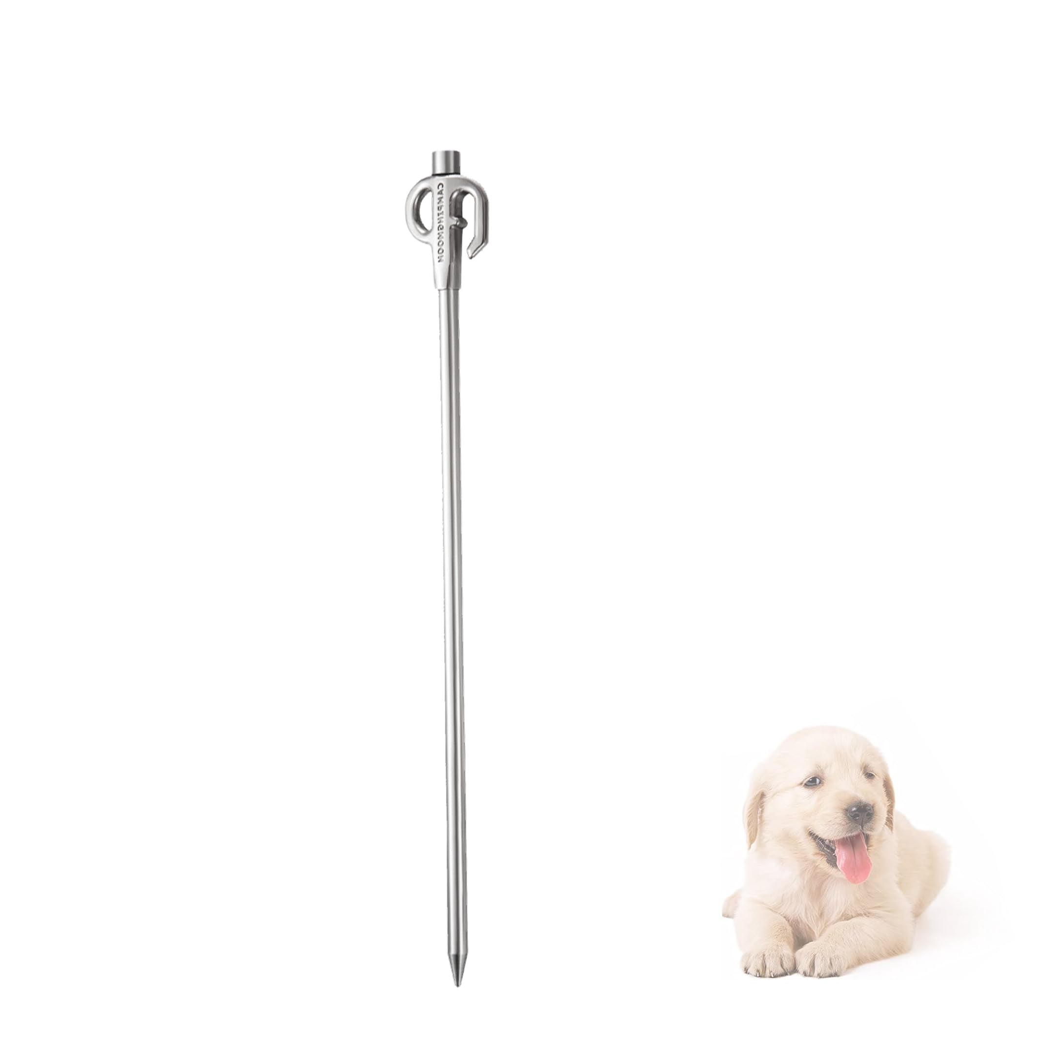 Campingmoon 11.8-Inch Dog Tie Out Stake Stainless Steel For Small Pets Outdoors K45-30