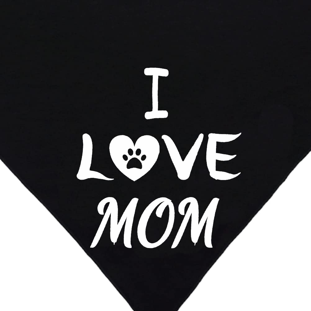 2 Pack Mother? Day Dog Bandana I Love Mom Dog Triangle Bibs Happy Mothers Day Pet Scarf Accessories Black