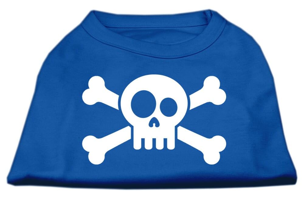 Mirage Pet Products Skull Crossbone Screen Print Shirt, Small, Blue