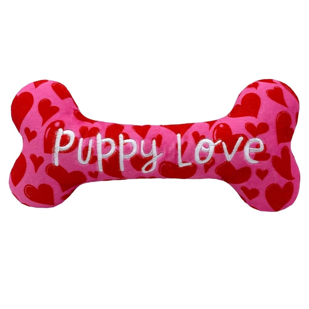 Huxley & Kent For Dogs | My Puppy Love Bone (Small) | Valentine'S Day Funny Dog Toy | Power Plush Dog Toy With Squeaker | Dog Gi