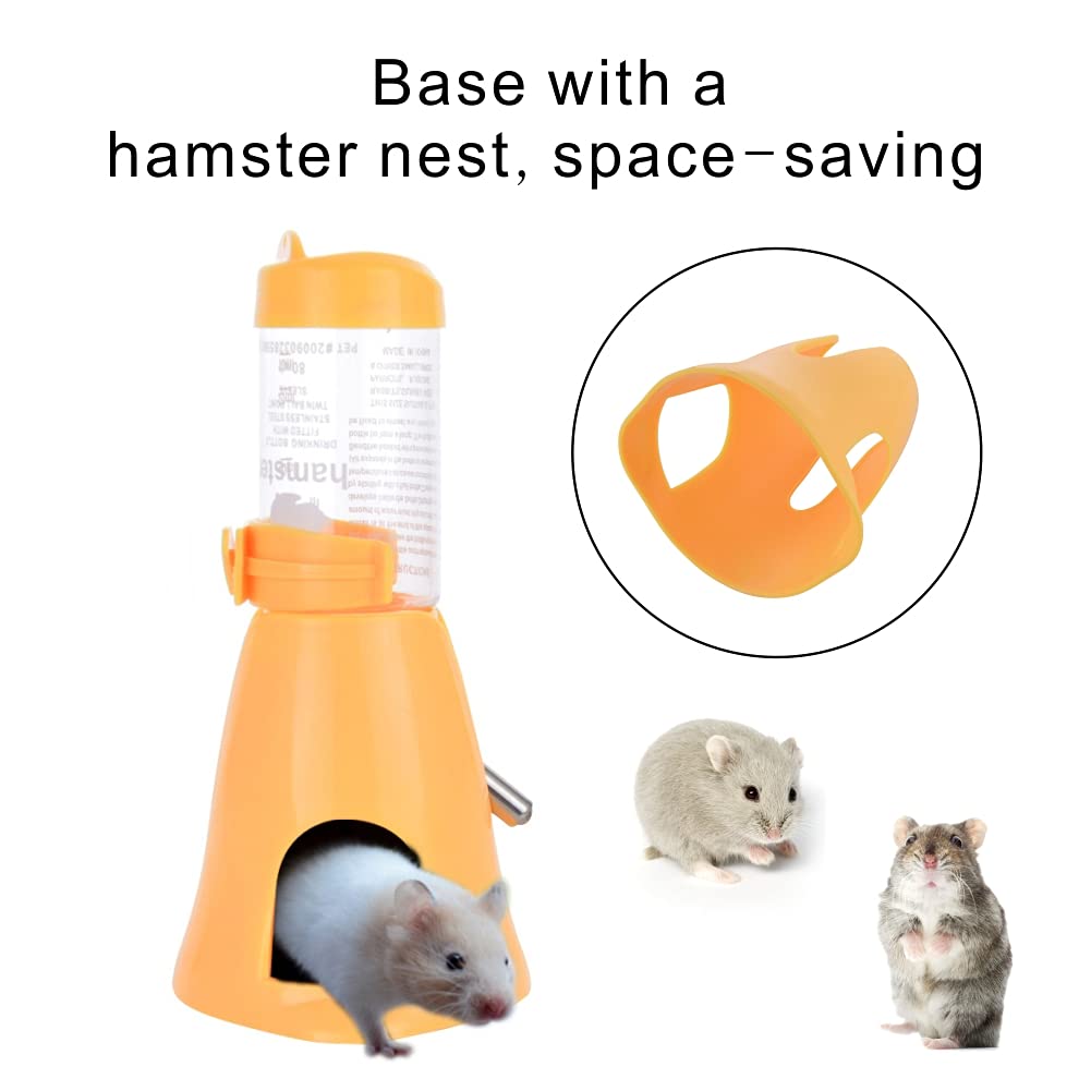 Guardians Hamster Water Bottle, Little Pet Automatic Drinking Bottle with Food Container Base Hut Hanging Water Feeding Bottles