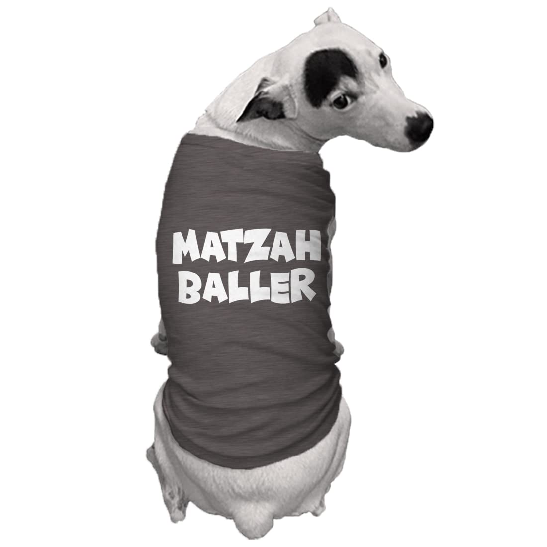 Matzah Baller - Matzo Hanukkah Passover Seder Dog Shirt (Dark Gray, X-Small)