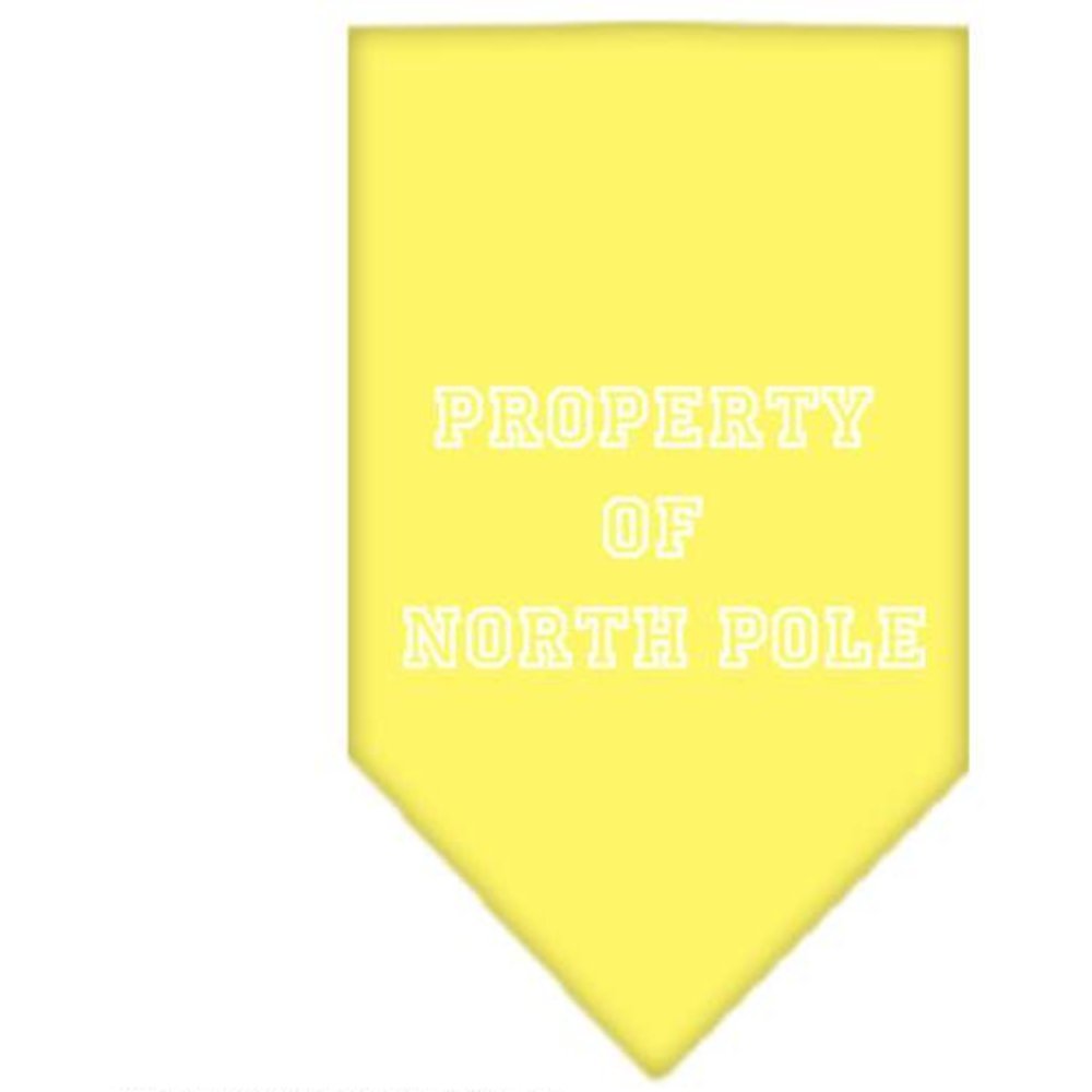 Mirage Pet Products Property of North Pole Screen Print Bandana for Pets, Large, Yellow