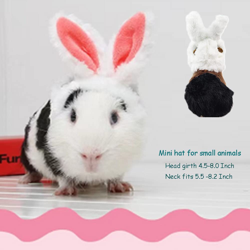 Aniac Easter Guinea Pig Outfit Warm Kitten Hat With Bunny Ears Plush Small Animal Head Accessories Easter Costume For Kitty Hams