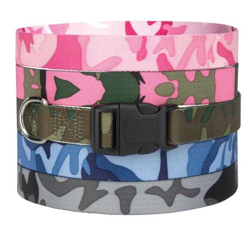Casual Canine Camo Dog Collar, 18-26-Inch, Pink