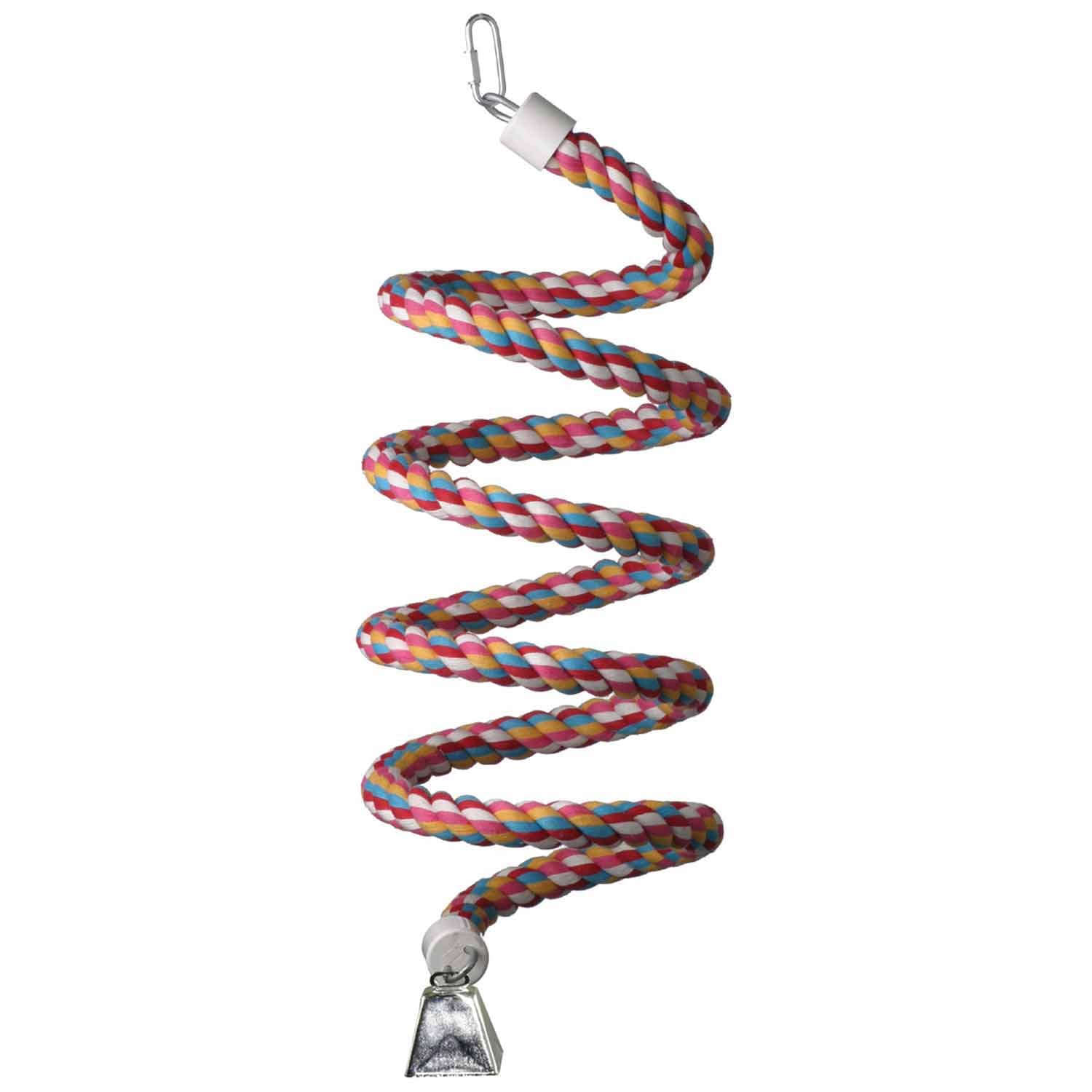 Super Bird Creations Sb325 Large Bungee Bird Toy - Rope Perch For African Greys, Parrots, Small Cockatoos, Amazons - Colorful Ha