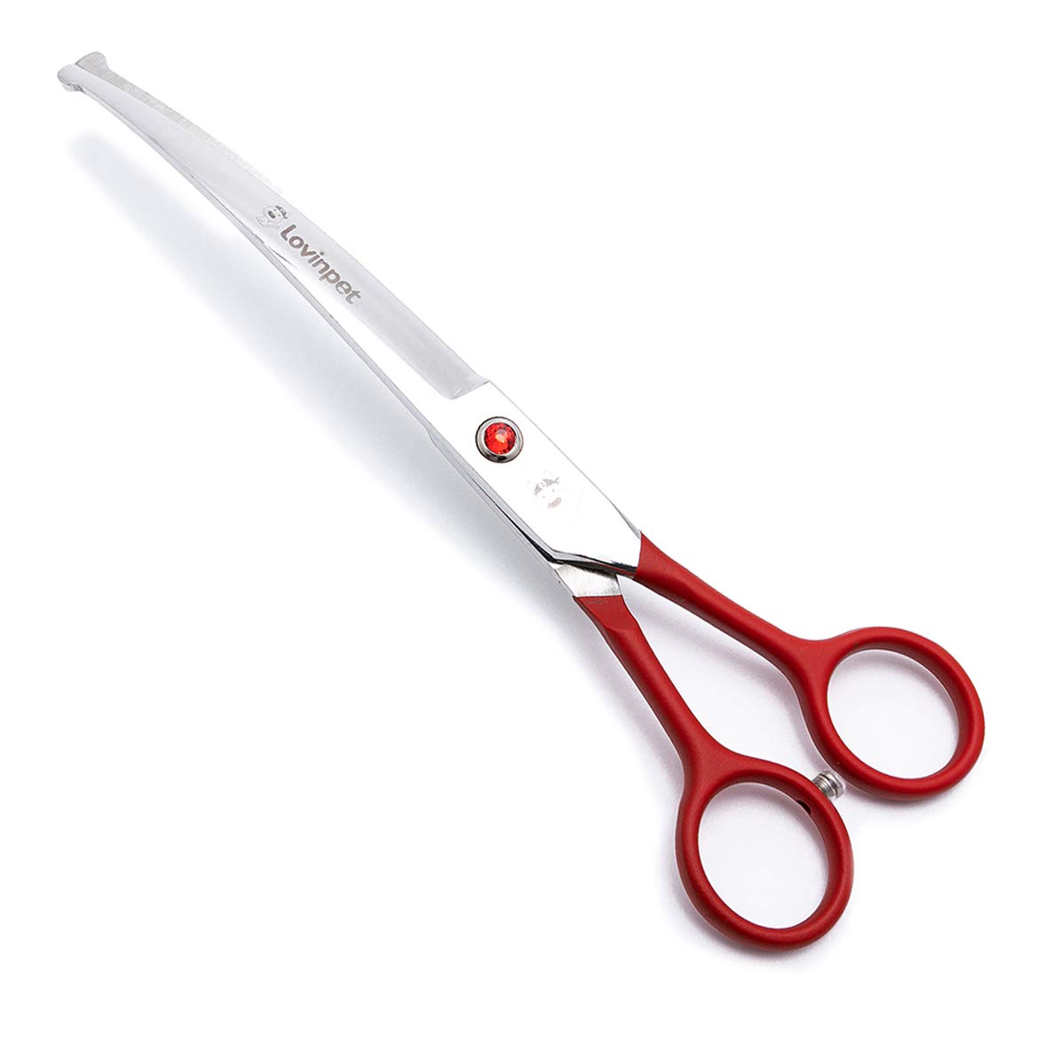 Lovinpet Pet 7' Curved Scissor Right/Left-Handed Pet Round-Tip Grooming Stainless 6Cr Steel Safety Trimming Shears For Dogs And Cats (Easy Use Curved Scissor)