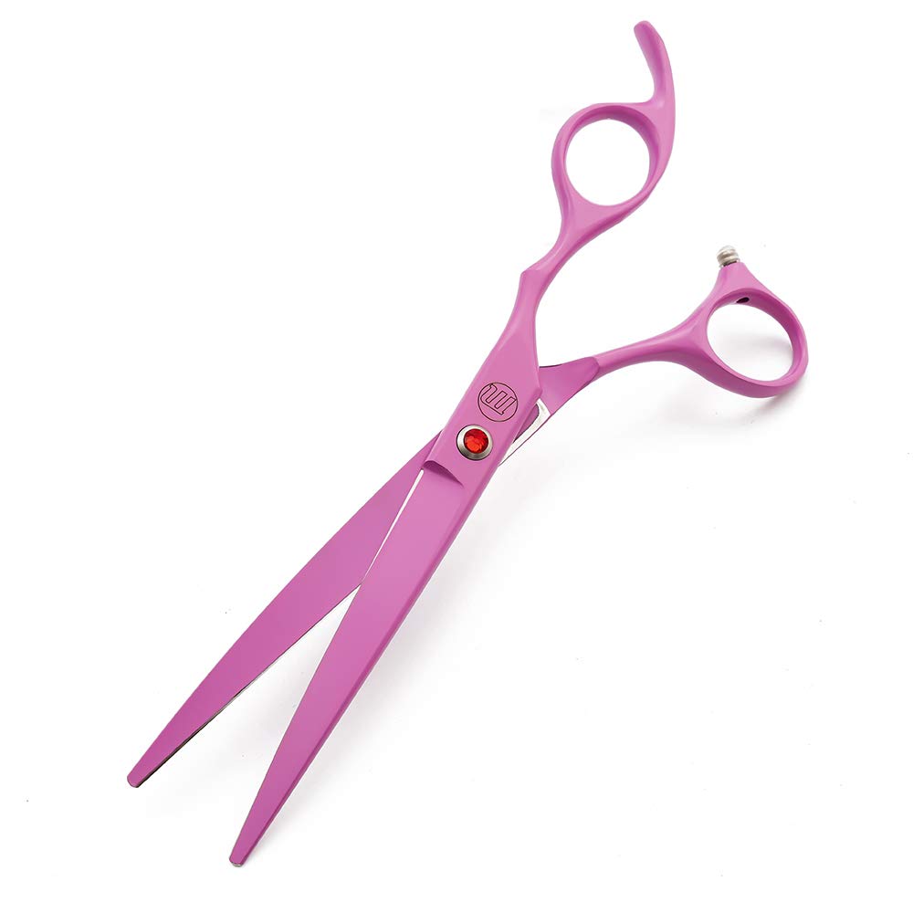 Moontay Professional 7.0' Dog Grooming Scissors Set, 4-Pieces Straight, Upward Curved, Downward Curved, Thinning/Blending Shears For Dog, Cat And Pets, Jp Stainless Steel, Pink