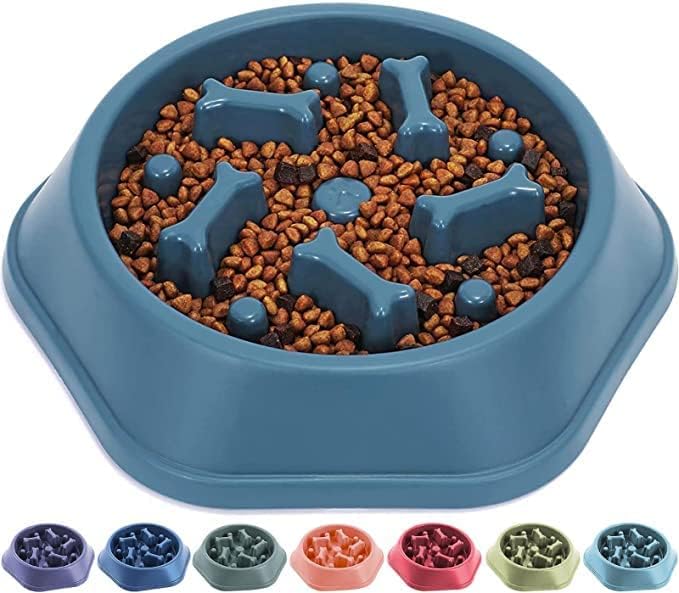 Kspups Slow Feeder Dog Bowl I No Choking Slow Feeder Bloat I Stop Dog Food Water Bowl I With Funny Pattern For I Medium Small Br