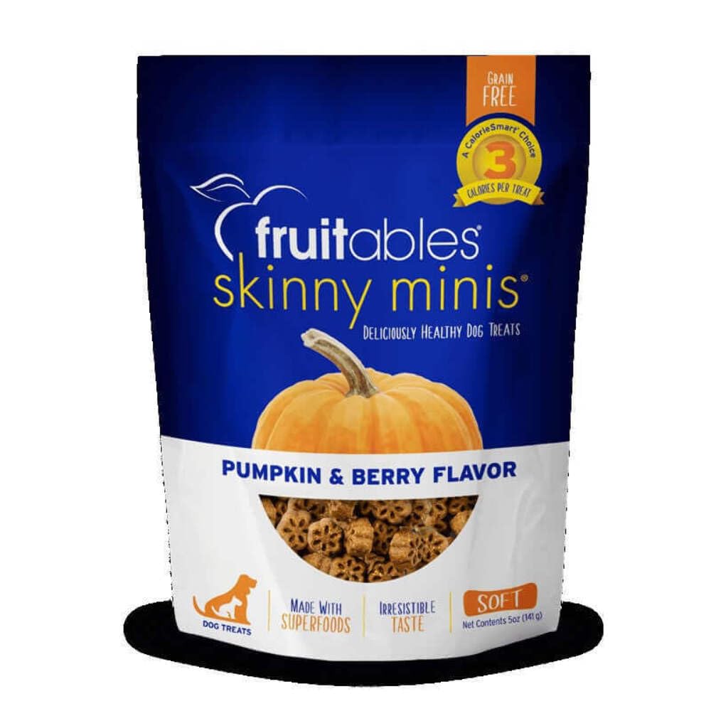 Fruitables Skinny Mini Dog Treats - Healthy Soft Dog Treats - Training Treats - Pumpkin & Berry Flavor - 5 Ounces