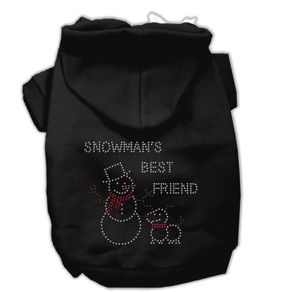 Mirage Pet Products 14-Inch Snowman's Best Friend Rhinestone Hoodie, Large, Black