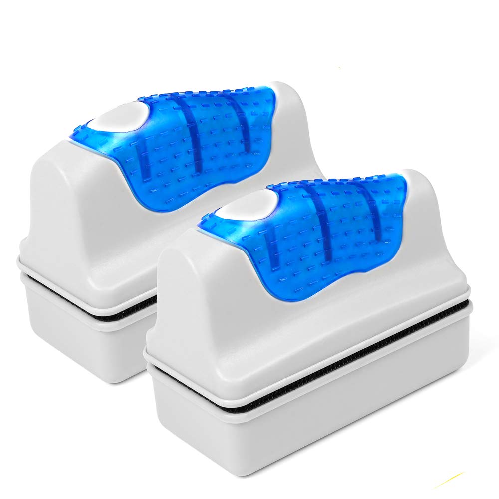 Datoo Aquarium Cleaner Fish Tank Glass Cleaner Algae Cleaner Scraper Magnetic Scrubber Algae Clean Brush, 2 Pcs, Size M, 1 Yr Wa