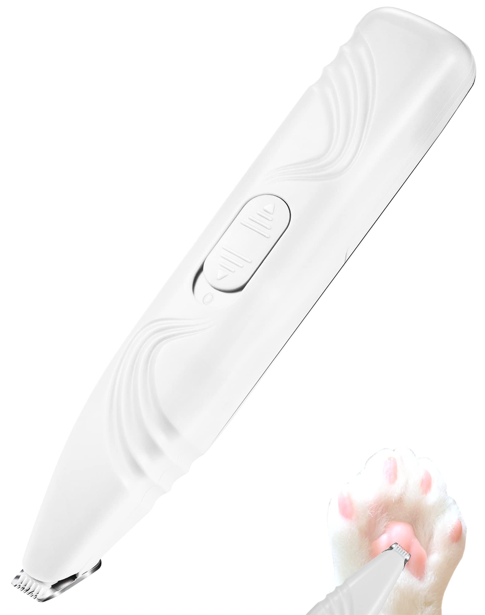 Leyoufu Dog Paw Trimmer For Grooming, Cordless Electric Small Pet Grooming Clippers Hair Trimmer For Dogs Cats, Low Noise For Trimming Pet'S Hair Around Paws, Eyes, Ears, Face, Rump (White)