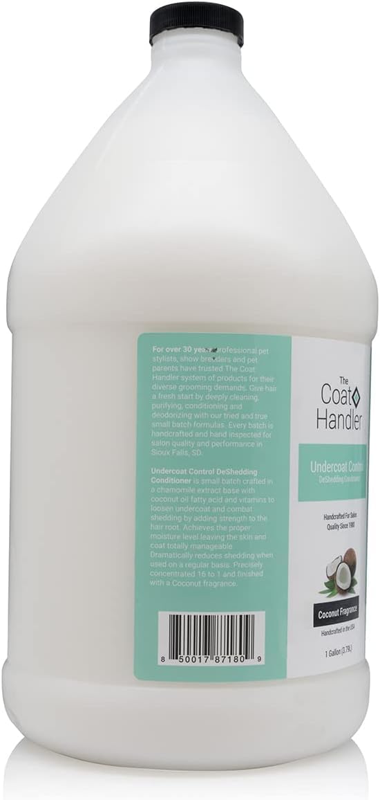 The Coat Handler Undercoat Control Deshedding Dog Conditioner Coconut Milk Fragrance, 1 Gallon - Combats And Reduces Shedding, U