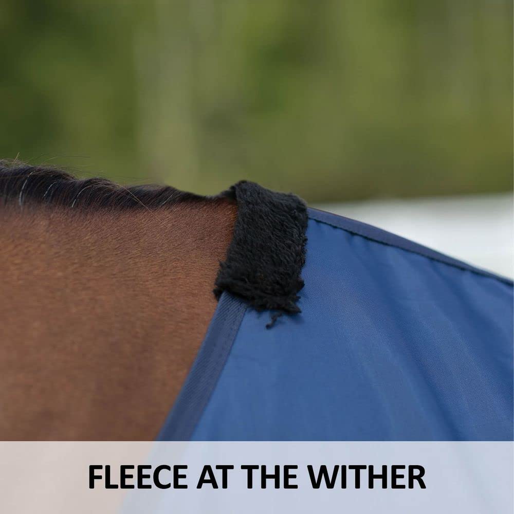 Dura-Tech Closed Front Nylon Horse Stable Sheet | Color Navy | Size 82 | Everyday Use | Breathable 420D Nylon | Contour Cut | Fl
