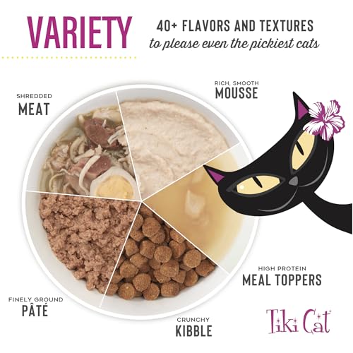 Tiki Cat After Dark Pt  , Variety Pack, High-Protein and 100% Non-GMO Ingredients, Wet Cat Food for Adult Cats, 3 oz. Cans (Pack
