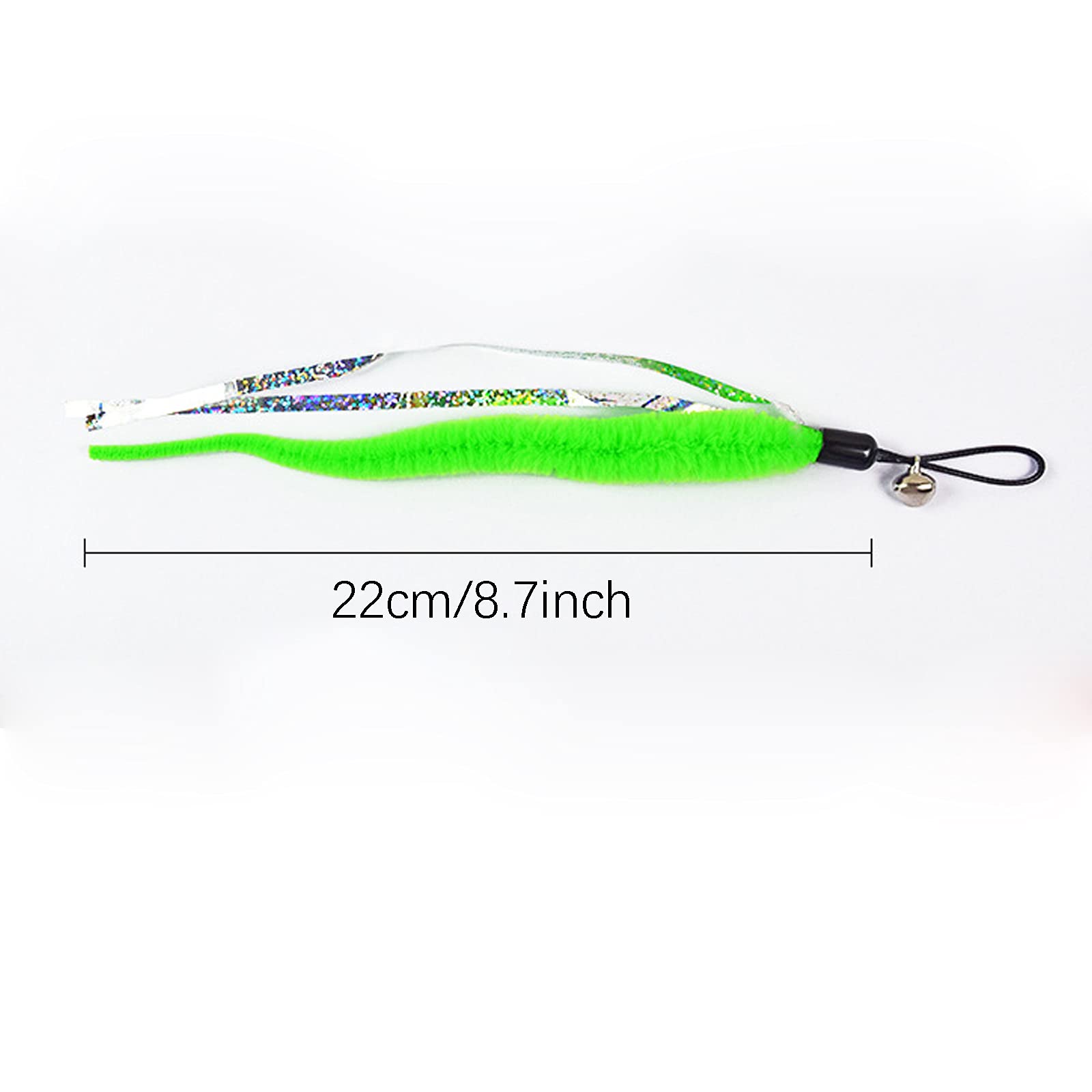 Ismeally 10Pcs Cat Worm Toys Refills, Interactive Cat Wand Toy Replacement, Cat Worms Refills With Bell, Feather Worm Teaser Ref