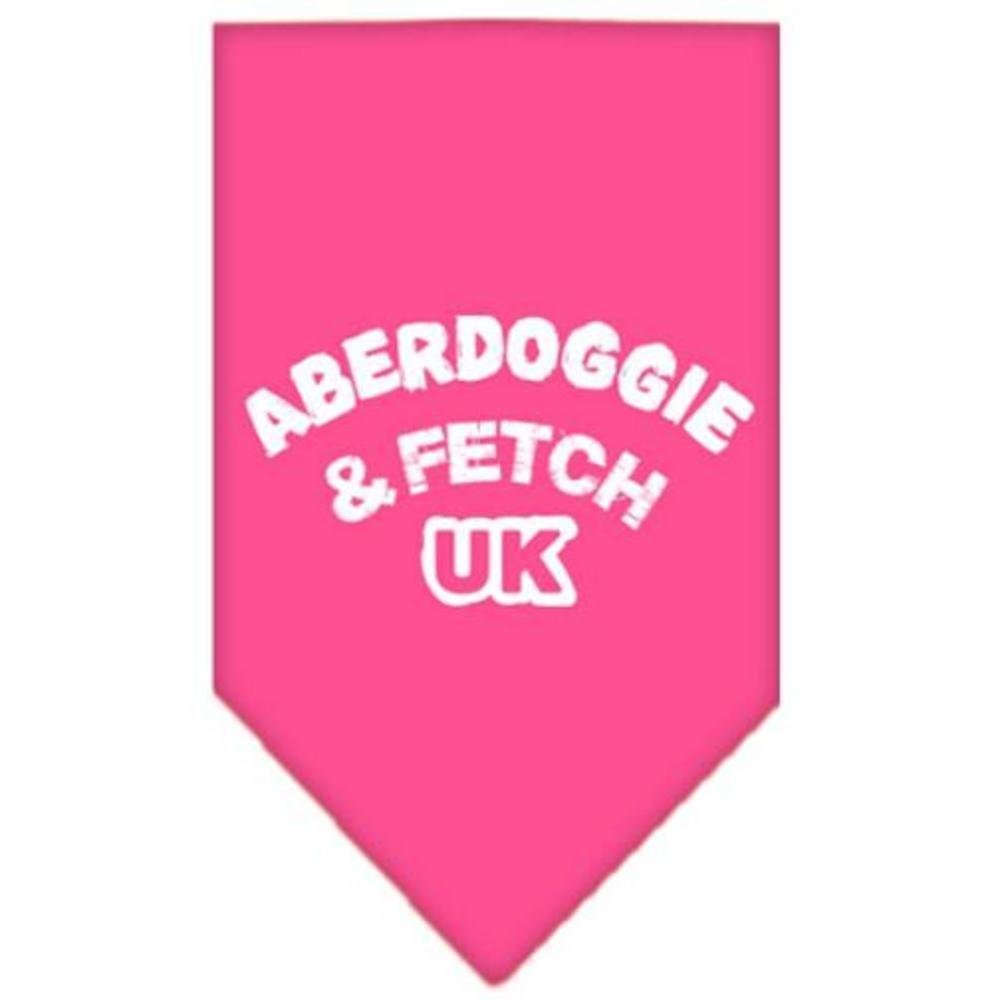 Pet and Dog Bandana Screen Printed, Aberdoggie & Fetch UK Bright Pink Small