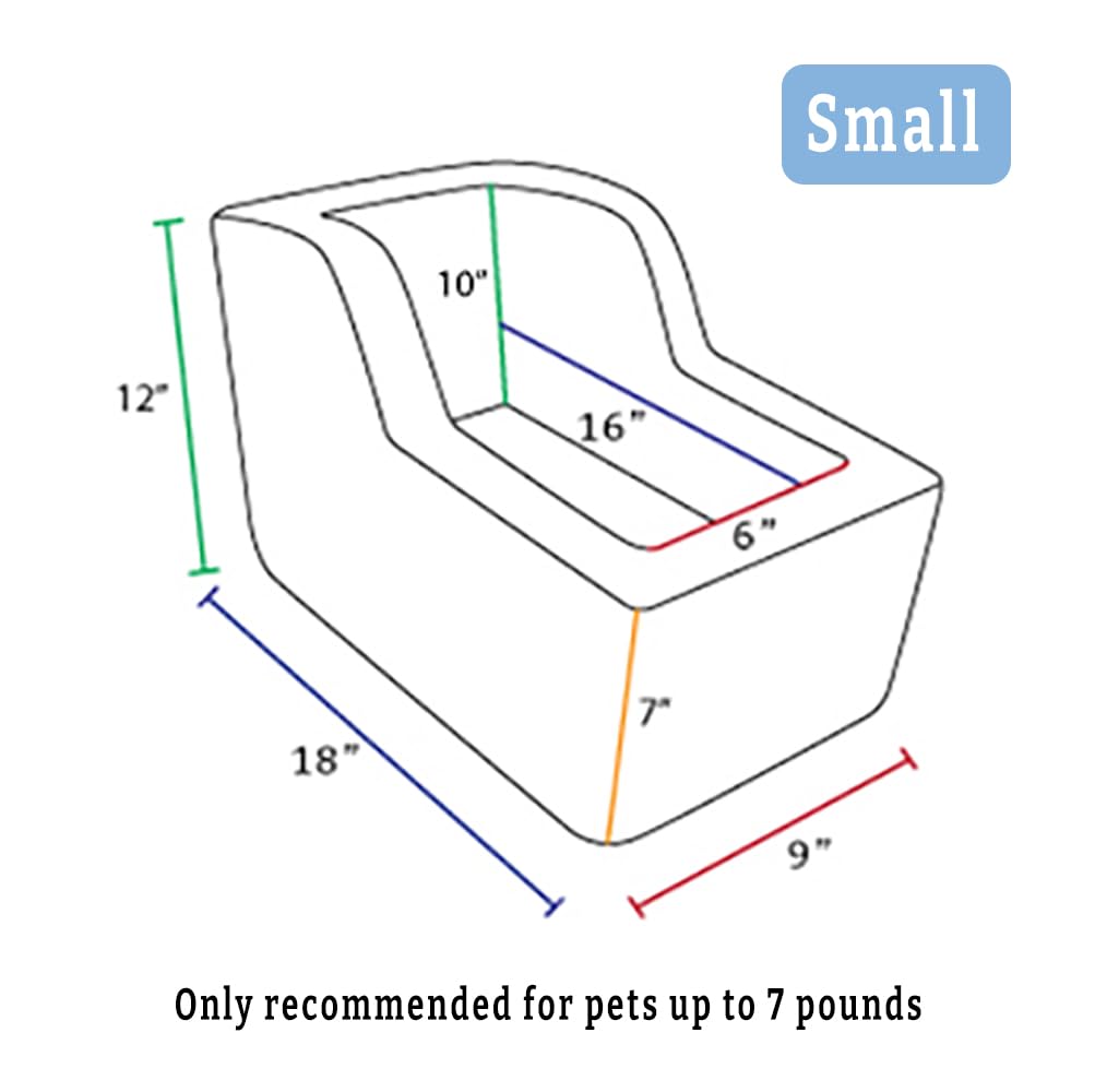 Snoozer Small High Back Console Dog Car Seat Travel Dog Bed Carrier For Dogs Up To 7Lbs, Provides Safe Pet Travel With Dog Car Seat Belt Harness Strap, Removable Machine Washable Black Cover