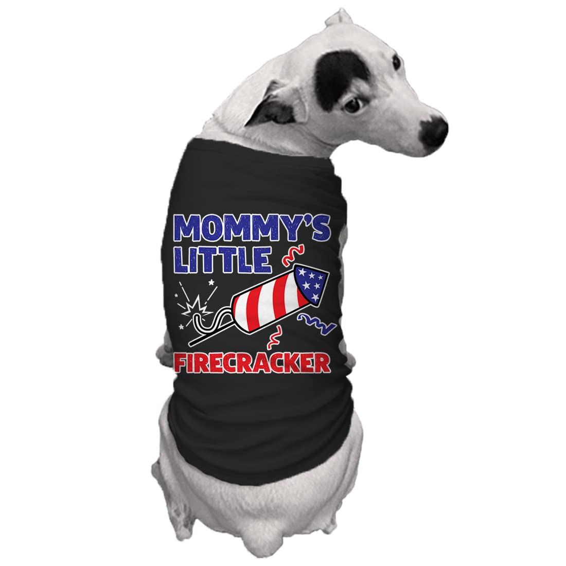 Mommy'S Little Firecracker - Usa Independence Day 4Th Of July Dog Shirt (Black, Small)