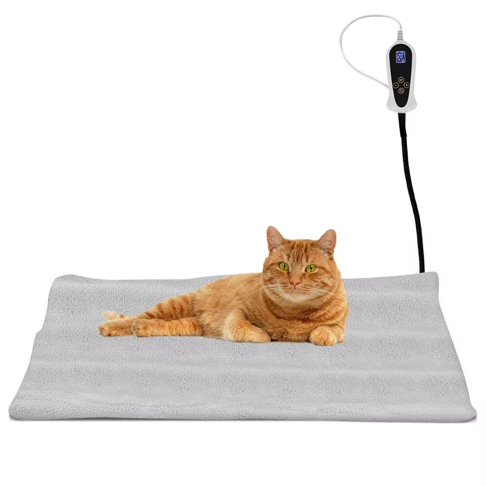 Homello Pet Heating Pad For Cats Dogs, Waterproof Electric Heating Mat Indoor, Adjustable Warming Mat, Pets Heated Bed With Chew