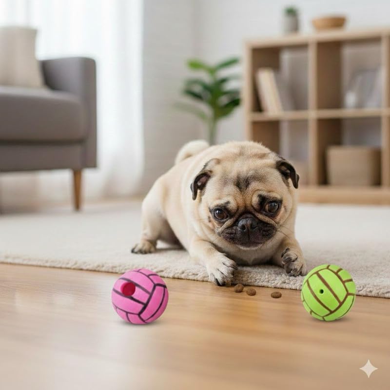 PETSBFF Treat Dispensing Ball for Dogs & Cats | Interactive Food Puzzle Toy for Slow Feeding, Training & Play | Durable Bouncy 