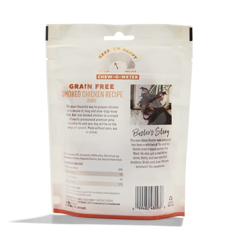 Whole Paws, Grain-Free Jerky Dog Treats, Smoked Chicken Recipe, 5 Ounce