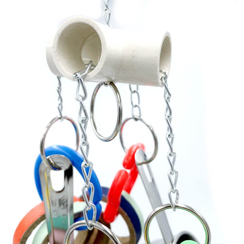 Gilygi Stainless Steel Chewable Parrot Toys With Pullable Pots, Cardboard Rings - Durable Bird Toys For Medium And Large Parrots Amazons, Mini Macaws, African Greys, Cockatoos, Eclectus