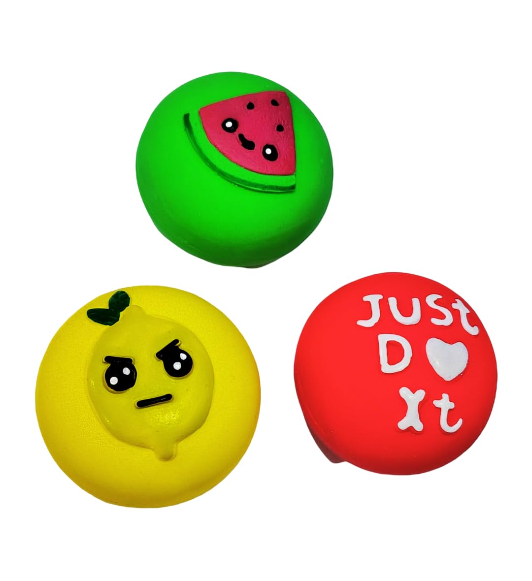 Dog Trust Squeaky Dog Toys  Soft Latex with Funny Cute Face Rubber Dog Toy for Small Dogs Puppies  Bounce Balls Toys (Multicol