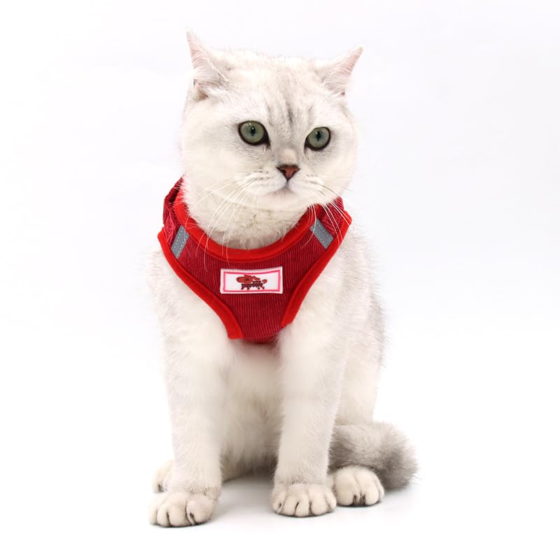 Feimax Dog Harness And Leash Set, No Pull Reflective Adjustable Pet Harnesses For Puppy Kitten Soft Corduroy Chest Harness For Small Medium Dogs And Cats Easy Control Vest For Outdoor Walking