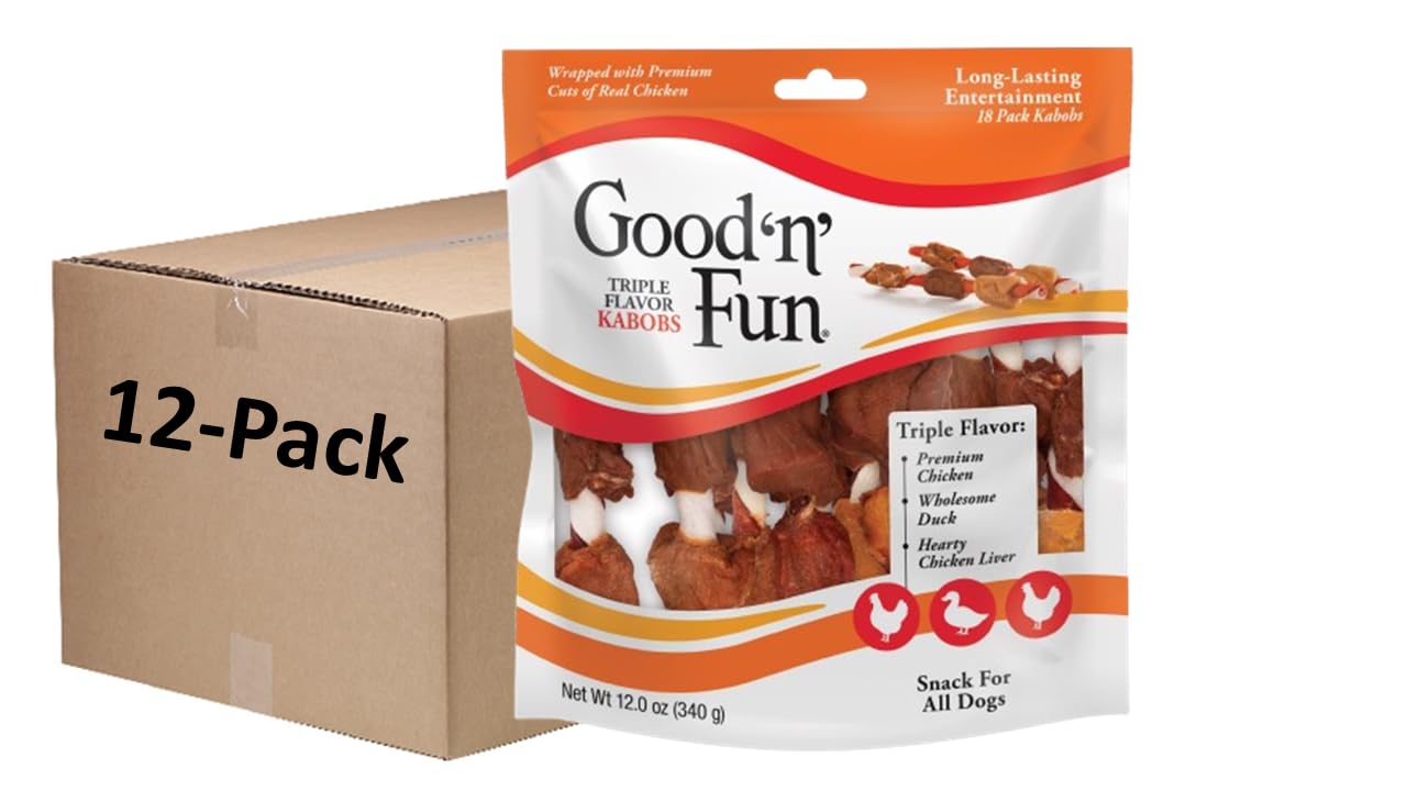Good N Fun Triple Flavored Rawhide Kabobs for Dogs